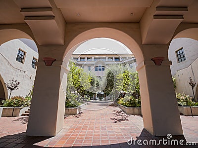 Exterior view of the Beckman Institute in Caltech Editorial Stock Photo