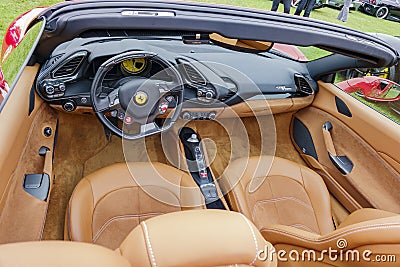 The beautiful driving side of a Ferrari car Editorial Stock Photo