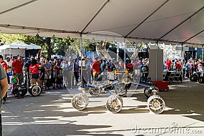 Astronomy equipment display in the NASA JPL open event Editorial Stock Photo