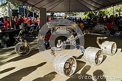 Astronomy equipment display in the NASA JPL open event Editorial Stock Photo