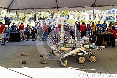 Astronomy equipment display in the NASA JPL open event Editorial Stock Photo