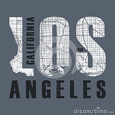 Los Angeles t-shirt and apparel vector design, print, typography Vector Illustration