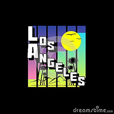 Los Angeles theme t-shirt print Vector Illustration