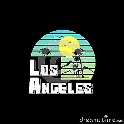 Los Angeles theme t-shirt print Vector Illustration