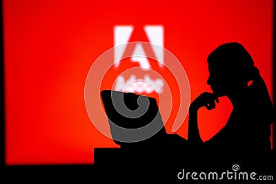 LOS ANGELES, USA, JANUARY 30, 2023: Adobe. The Future is Female: A Woman on the Front Line of Digital Innovation Editorial Stock Photo