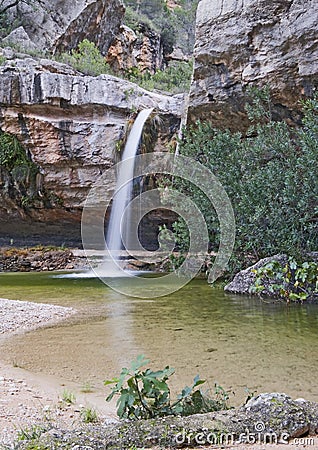 Los Charcos Waterfall Spain Stock Photo