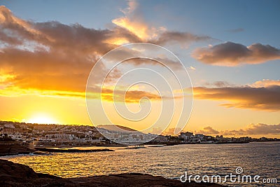 Los Christianos coastline Stock Photo