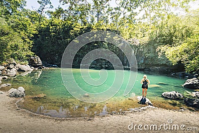 Los Enamorados Lake at Saltos del Petrohue Waterfalls - Los Lagos Region, Chile Editorial Stock Photo