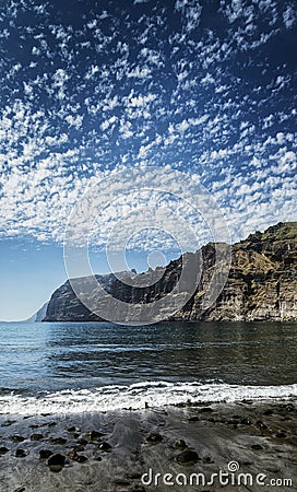 Los gigantes cliffs landmark and beach in tenerife spain Stock Photo