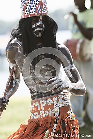 Los Tainos, the re-enactment of the original African slaves who were brought to the Dominican Republic Editorial Stock Photo
