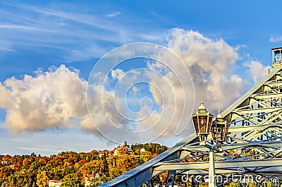 Loschwitz Bridge in Dresden Stock Photo