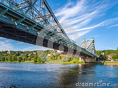 Loschwitz Bridge, Dresden, Saxony, Germany Stock Photo