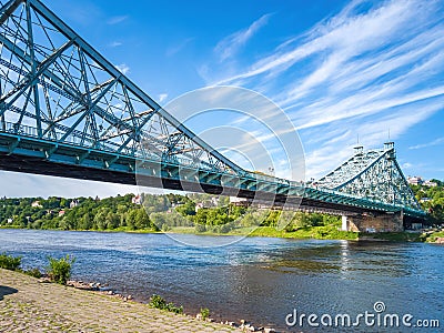 Loschwitz Bridge, Dresden, Saxony, Germany Stock Photo