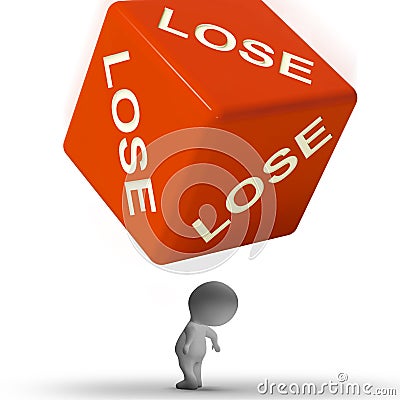 Lose Dice Representing Defeat And Loss Stock Photo