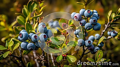 ?lose up Blueberry bush. Stock Photo