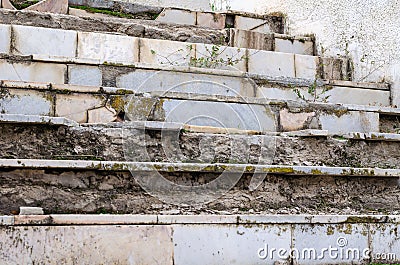 Old collapsing stone stairs. Stock Photo