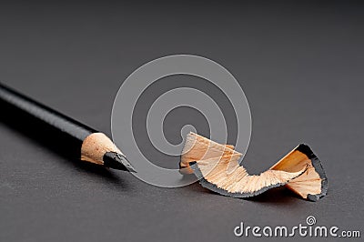 Lose up of a sharpened black pencil Stock Photo