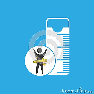 Lose weight concept tape measure icon Vector Illustration