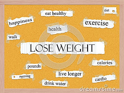 Lose Weight Corkboard Word Concept Stock Photo