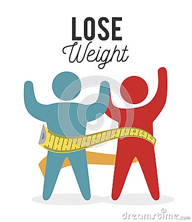 lose weight design Cartoon Illustration