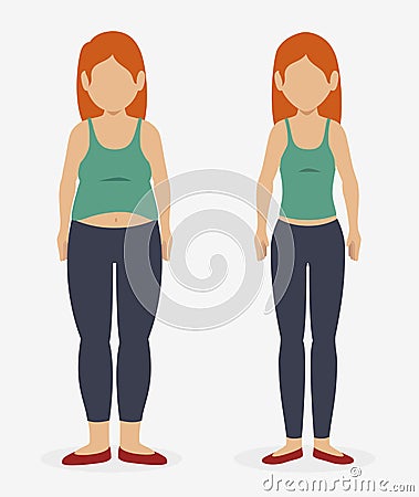 lose weight design Cartoon Illustration