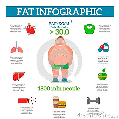 Lose weight by jogging infographic elements and health care concept flat vector illustration Vector Illustration