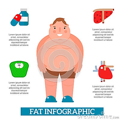 Lose weight by jogging infographic elements and health care concept flat vector illustration Vector Illustration