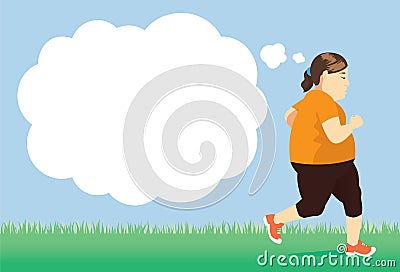 Lose weight with try jogging in park Vector Illustration