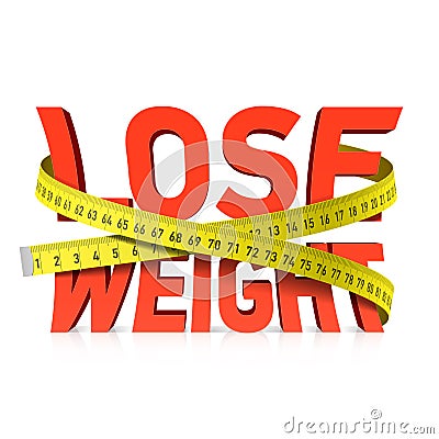 Lose weight word with measuring tape concept Vector Illustration