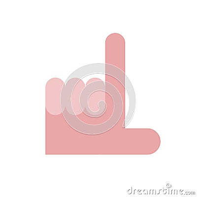 Loser sign from fingers. Symbol man who is unlucky. Vector Illustration