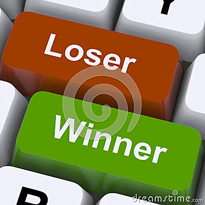 Loser Winner Keys Shows Risk And Chance Stock Photo