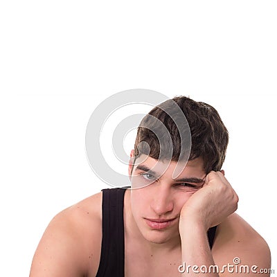 Loser young man man depression boring Stock Photo