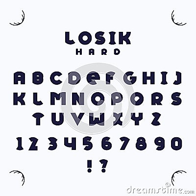 Losik Hard font. Vector Illustration