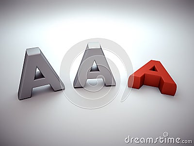 Losing AAA notation Stock Photo