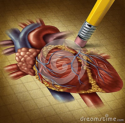 Losing Human Heart Health Cartoon Illustration