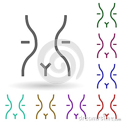 Losing weight multi color icon. Simple thin line, outline vector of health icons for ui and ux, website or mobile application Stock Photo