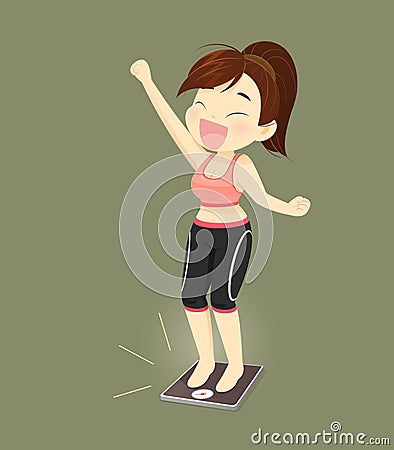 Losing Weight Vector Illustration