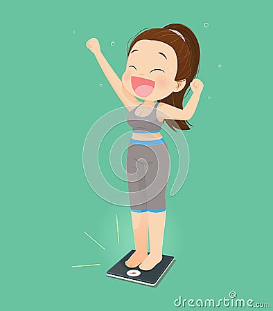 Losing Weight Vector Illustration