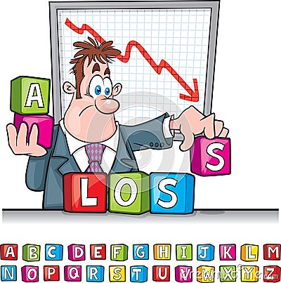 Loss blocks cartoon Vector Illustration