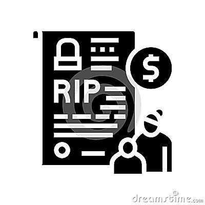 loss of breadwinner allowance glyph icon vector illustration Vector Illustration