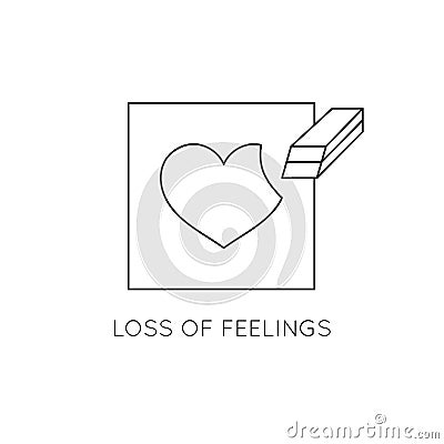 Loss of feelings line icon Vector Illustration