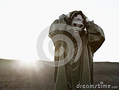 Because loss of ozone layer the sun is dangerous Stock Photo