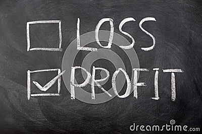 Loss and profit check boxes Stock Photo