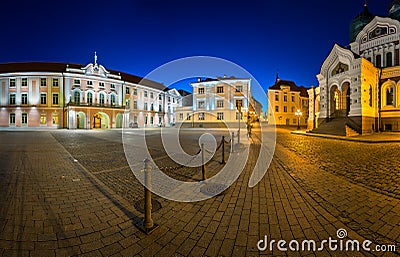 Lossi Plats Square and Alexander Nevski Cathedral Stock Photo