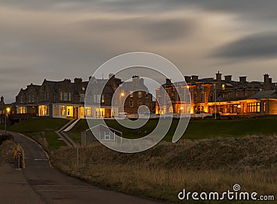 Lossiemouth, West Beach after dark. Stock Photo