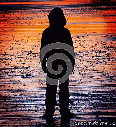 Lost and alone child Stock Photo