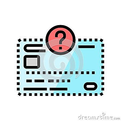 lost card bank payment color icon vector illustration Cartoon Illustration