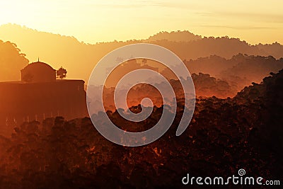 The Lost City Deep in the Jungle Fantasy Scene 3D render 1 Stock Photo