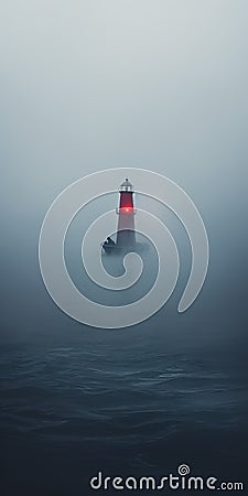 Lost In The Fog: A Mysterious Encounter In The Ocean Stock Photo