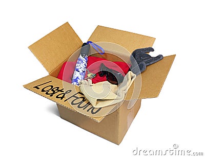 Lost and Found Box Stock Photo